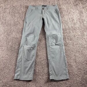 Prana Halle Pant II Womens 8 (32x30) Gray Straight Leg Roll Up Convertible